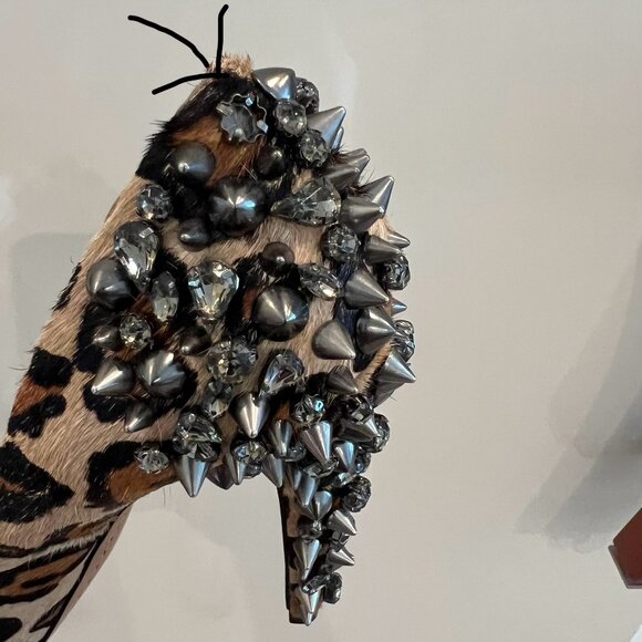 NWT Sam Edelman Lorissa Pony Leopard Spiked Heels - Picture 14 of 14